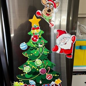 Festive Christmas Tree Refrigerator Magnets
